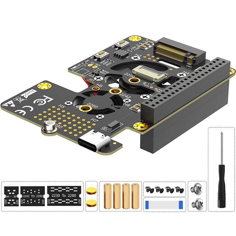 Pi 5 Case - HAT PCIe a M.2 NVMe SSD