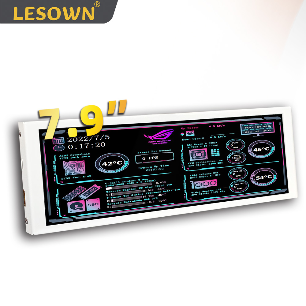 Pi 4 Case - Display a Barra LESOWN 7.9 Pollici