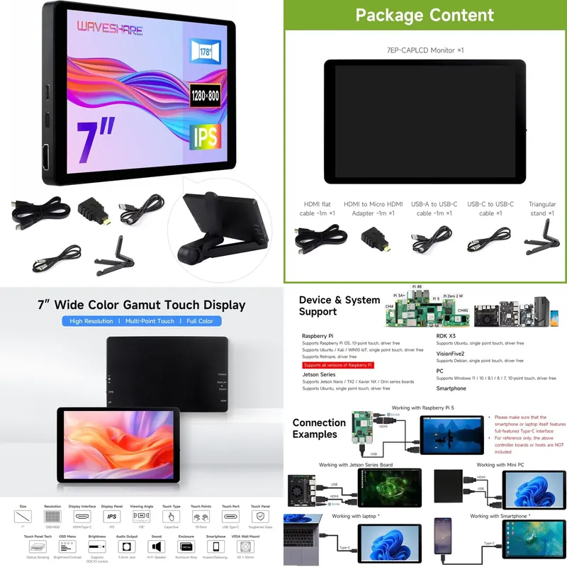 Pi Display - Display Touch Capacitivo Aismartlink Waveshare da