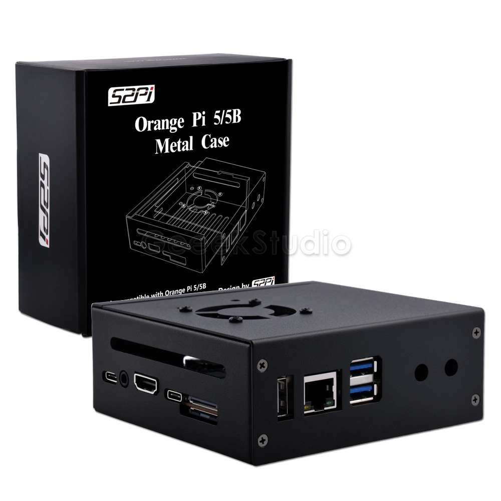 Pi Power Supply - Custodia protettiva in metallo arancione Pi