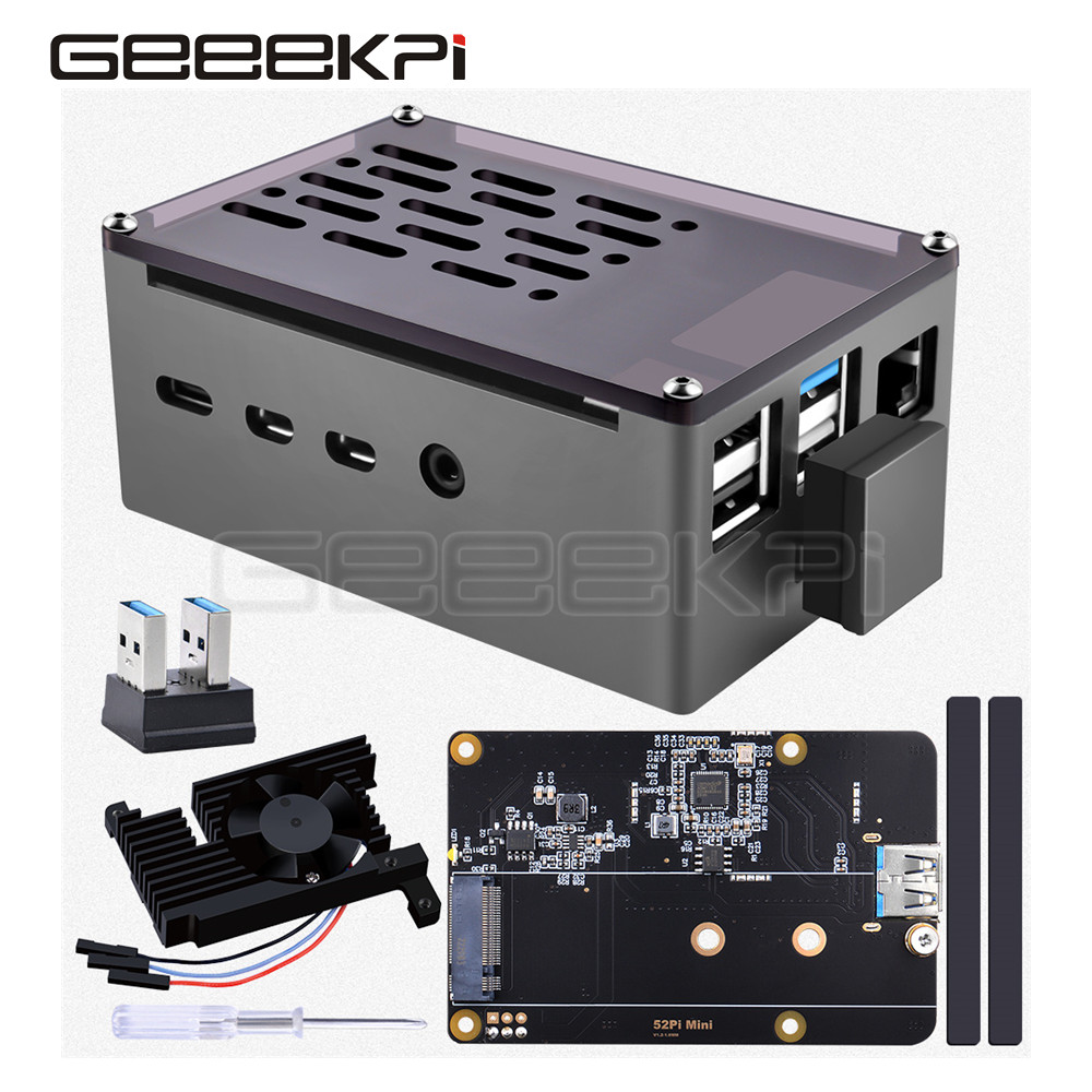 Pi 4 Case - GeeekPi Custodia in mattoni in alluminio
