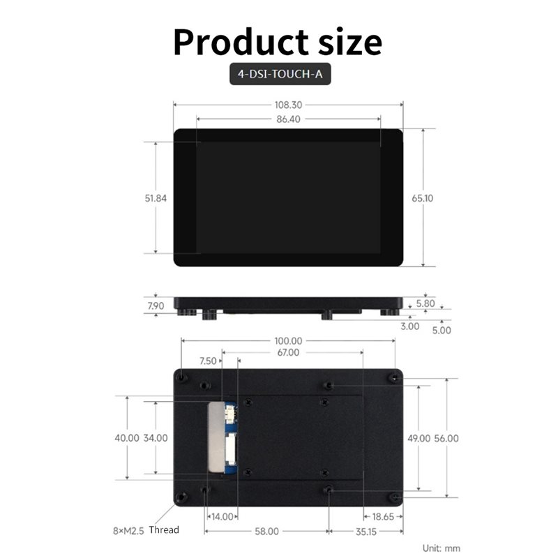 Display A33T-DSI, schermo LCD  - Raspberry Pi 4 recensione e prezzo