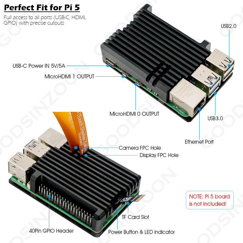 Custodia per armatura in allum - Pi 5 Case recensione e prezzo